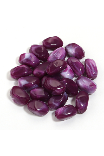 Choice1 21x12mm 20pcs Purple White 20Pcs 12x21mm Irregular Colour Acrylic Bea...