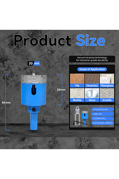 Choice9 Square 30 1pcs 18-68MM Diamond Drill Bits Set Ceramic Tile Hole Saw w...