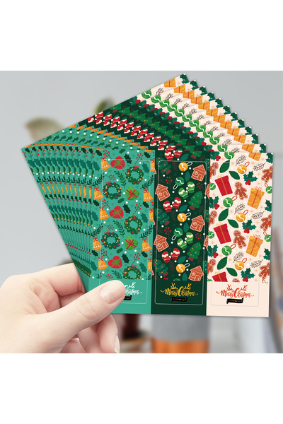 Choice1 9x3cm 90pcs sticker D 90pc Merry Christmas Stickers Label for Gift Wr...