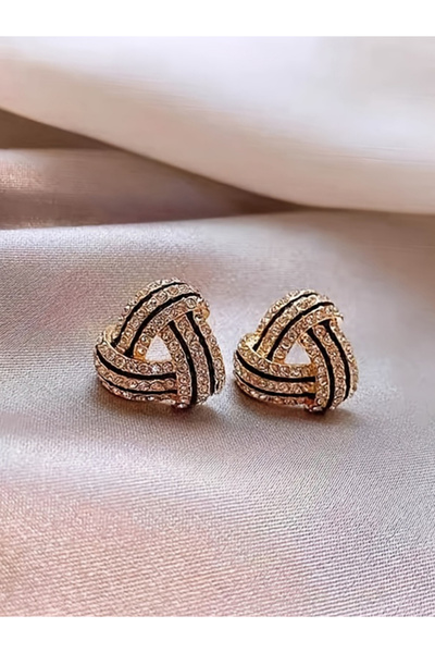 Take Two By Styli Geometric Rhinestone Earrings