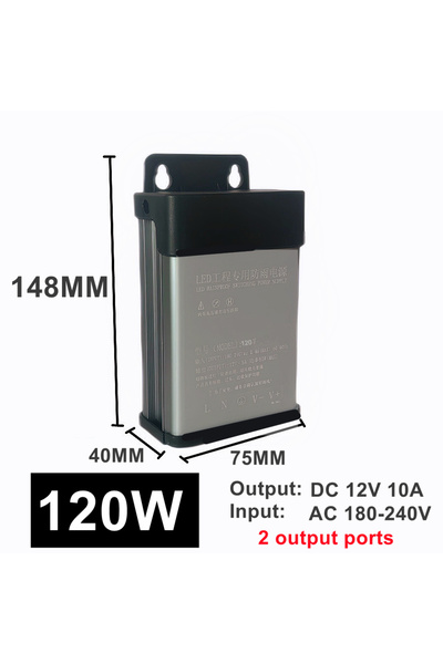 Choice6 مزود طاقة كامل الطاقة 12 فولت 120 واط، مقاوم للمطر، مزود يحافظ على ال...