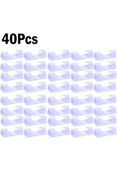 Choice7 40 مشبك كابل أبيض، منظم أسلاك، حامل أسلاك، إدارة الكابلات، منظم كابلا...