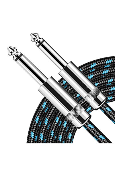 Choice4 3m- 10ft Straight Blue Electric Guitar Cable Braided 1/4 ft Jack 90 D...