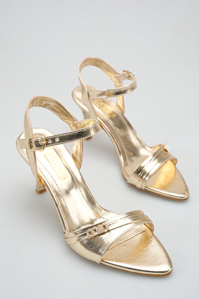 BUNİPARK Mery Women's Ankle Strap Thin Heeled Pointed Toe Sandals