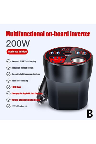 Choice Red 200W Multi-function Car Power Inverter 12V/24V To 220V Converter L...