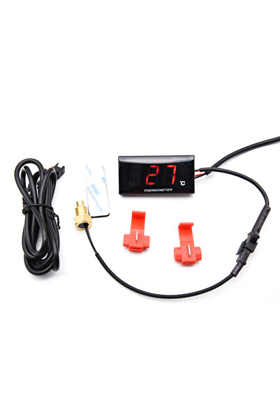 Choice13 مقياس حرارة LED أحمر للوحة عدادات الدراجة النارية (درجة مئوية) - مقي...