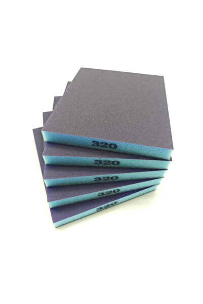 Choice4 ٥ قطع من إسفنج الصنفرة ٣٢٠ حبيبة، ٥/٦ قطع من إسفنج الصنفرة، خشنة، متو...