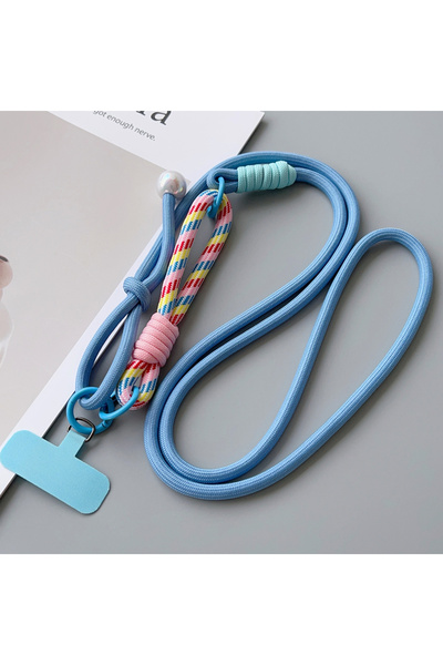 Choice9 حبل تعليق للهاتف المحمول أزرق بسيط ثنائي الاستخدام مصنوع من بوليستر /...