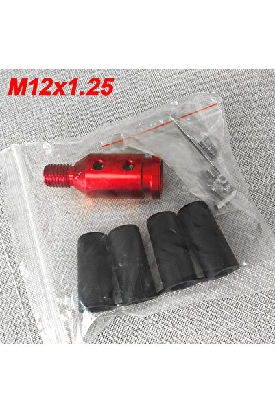 Choice7 M12 Red Universal Aluminum Alloy Car Auto Gear Manual Shift Knob Adap...