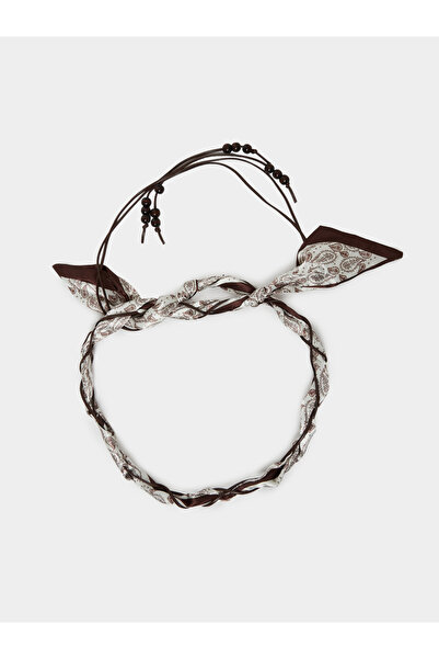 Styli Brown Paisley Print Scarf Belt