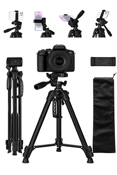 Generic حامل ثلاثي القوائم محمول للكاميرا والهاتف، قابل للدوران 360 درجة، قاب...