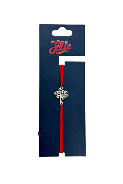 OEM Brățară din inox argintiu cu șnur roșu pentru copii, model Copac Simbolic...