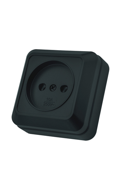 Choice مقبس كهربائي أوروبي رقم 1، غير مؤرض، أسود، مثبت على الحائط، مقاوم للهب...