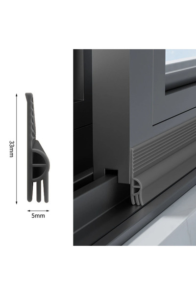 Choice9 شريط مانع للتسرب من مادة TPE رمادية اللون بطول 2 متر، جديد، للنوافذ ا...