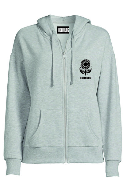 HOFFNUNG Unisex Cotton Oversize "Sun Flower" Printed Hooded Collar Comfortabl...