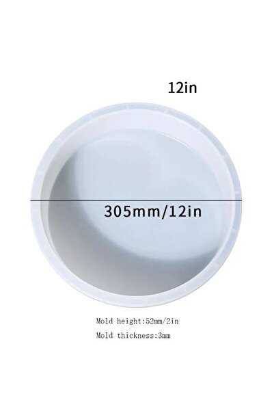 choice2 قالب راتنج كبير مستدير مستطيل الشكل مقاس 12 بوصة (60 سم) لتزيين الطاو...
