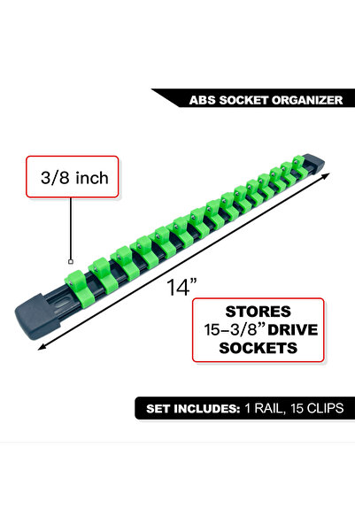 Choice9 حاملات مفاتيح ربط خضراء من 3 إلى 8 (10 مم) مقاس 1/4 بوصة، 3/8 بوصة، 1...
