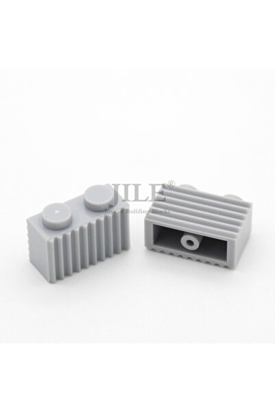 Choice8 50 قطعة من الطوب الرمادي الفاتح M 2877 المعدل 1x2 مع شبكة، شكل مضلع، ...