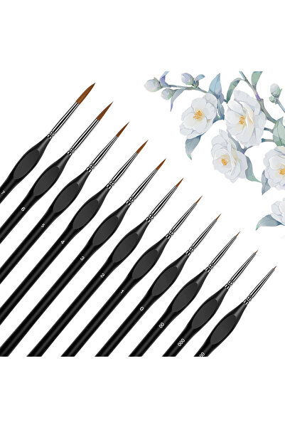 Choice8 مجموعة فرش طلاء صغيرة مثلثة سوداء مكونة من 11 قطعة، 10/11 قطعة، فرش ط...