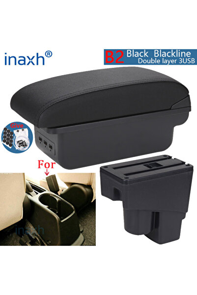 Choice4 B2 Black line 3USB For Honda Jazz Armrest box For Honda Fit Jazz 1 Ca...