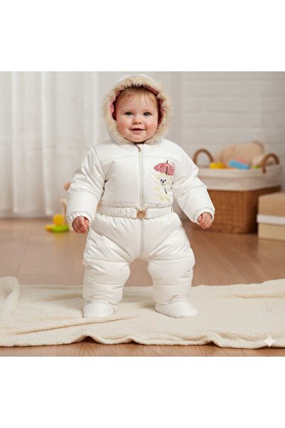 coppa kids Su Geçirmez Kışlık Bebek Astronot Tulumu - Kapüşonu Kürklü Ayıcık ...