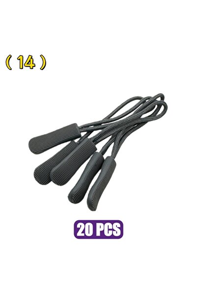 Choice11 14.Gray 20 Pcs/Pack Colorful Replacement Zipper Pulls Cord Extender ...
