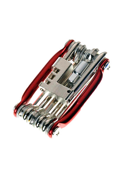 choice2 طقم أدوات إصلاح الدراجات الهوائية 11 في 1 باللون الأحمر، يتضمن مفتاح ...