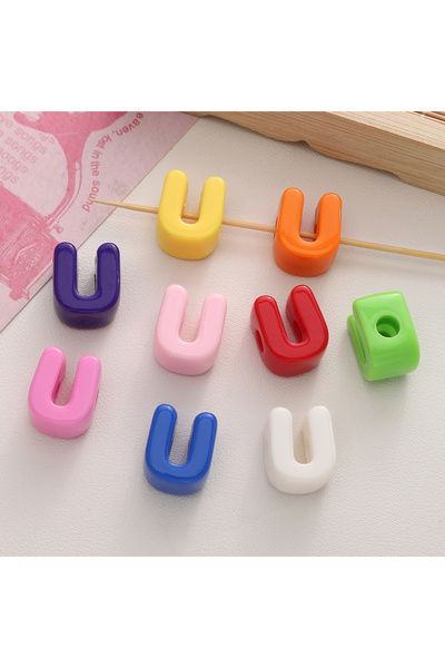 Choice20 10 قطع من خرز الحروف أكريليك الملونة، 10 قطع من خرز الحروف/الأرقام ل...