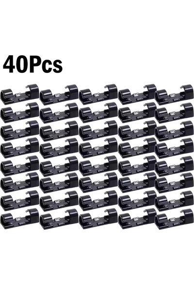 Choice6 40 مشبك كابل أسود، منظم أسلاك، حامل أسلاك، إدارة الكابلات، منظم كابلا...