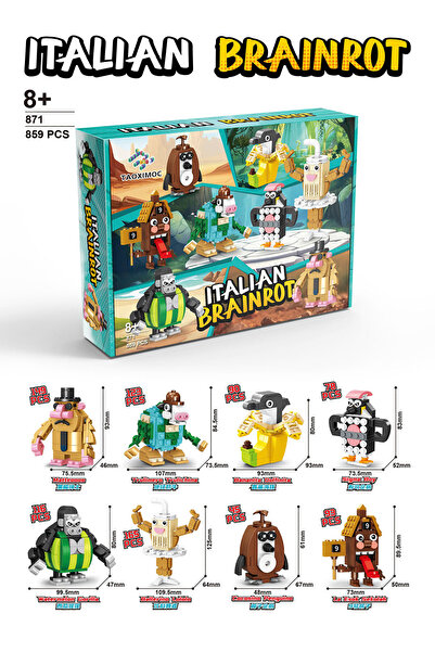 Choice7 871 صندوق - 859 قطعة 2025 مكعبات بناء حيوانات تونغ تونغ ساهور برينروت...