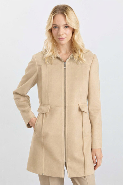 Selen Beli Büzgülü Kapak Cep Kaban / BEJ