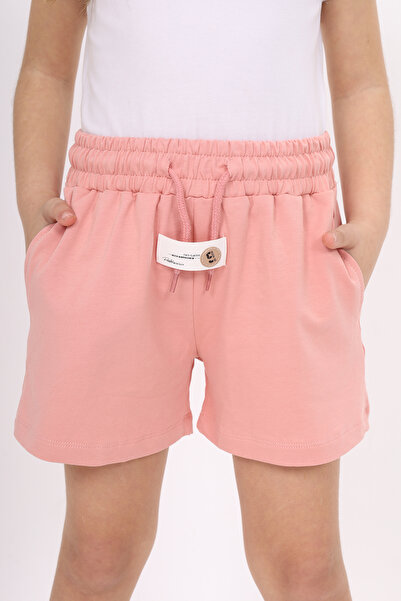 Toontoy شورت بناتي أساسي مطبوع بجيوب وحزام مطاطي عند الخصر