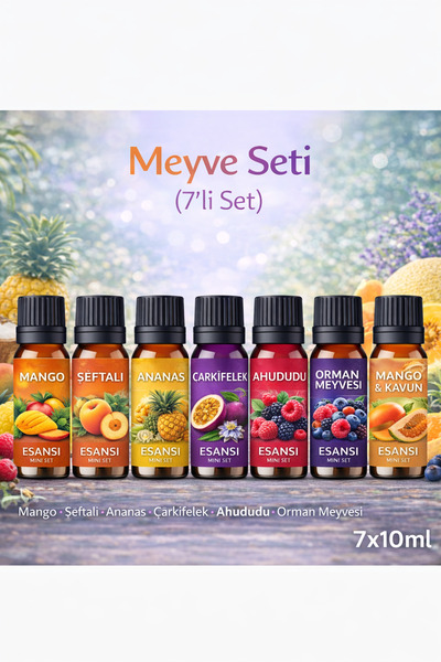 narniamiss Meyve & Tatlı Esans Seti 7x10ml-kolonya-parfüm-sprey oda kokusu-çu...