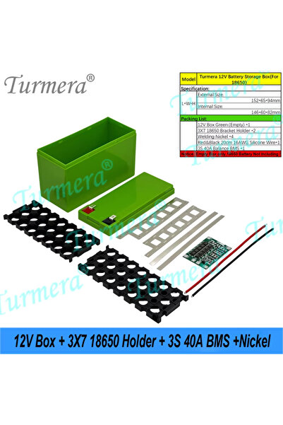 Choice3 صندوق حامل بطاريات R103-KKTZ-Green 18650، 3x7، 12 فولت، 40 أمبير، نظا...