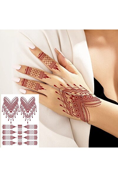 choice2 ملصقات حناء مقاومة للماء J-1379-S للنساء، وشم مؤقت فوري على شكل زهرة ...