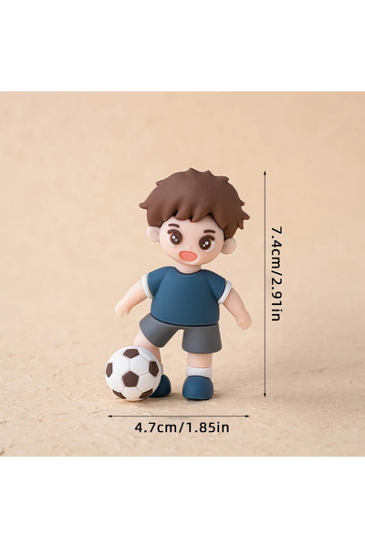 Choice25 زينة كعكة على شكل ولد كرة قدم ZQ FB08، دمية لاعب كرة قدم، ديكور لحفل...