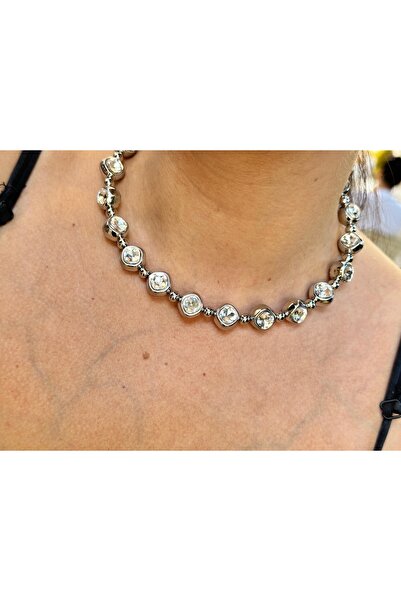 Charmist Steel Stone Detail Choker