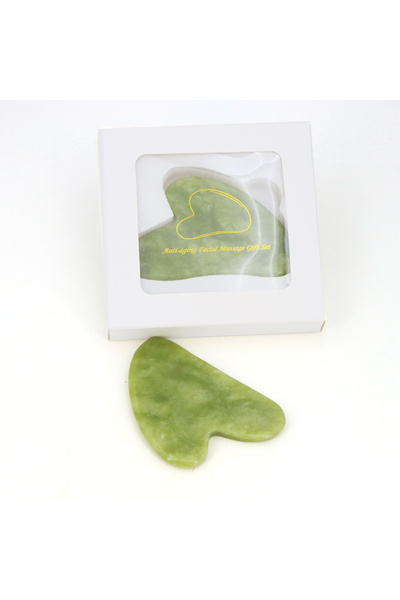 Choice9 5 قطع من ألواح تدليك غوا شا المصنوعة من حجر اليشم الجنوبي الأخضر الطب...