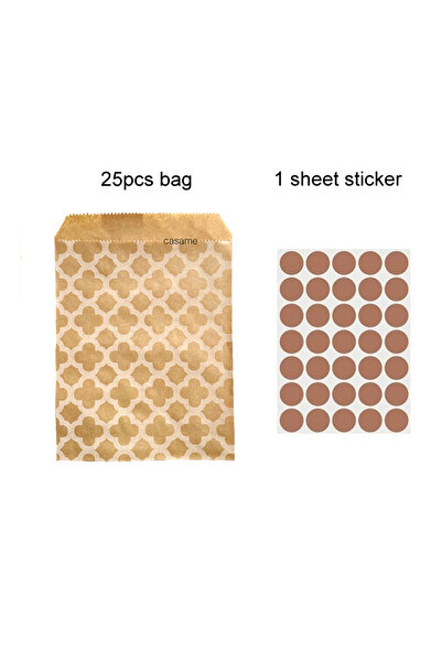 Choice4 25 كيس هدايا صغير من ورق الكرافت بتصميم خلية النحل، مقاس 18×13 سم مع ...