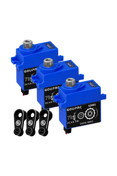 Choice1 3 قطع من سيرفو رقمي صغير مقاوم للماء بوزن 7 كجم مع ذراع تروس معدنية، ...