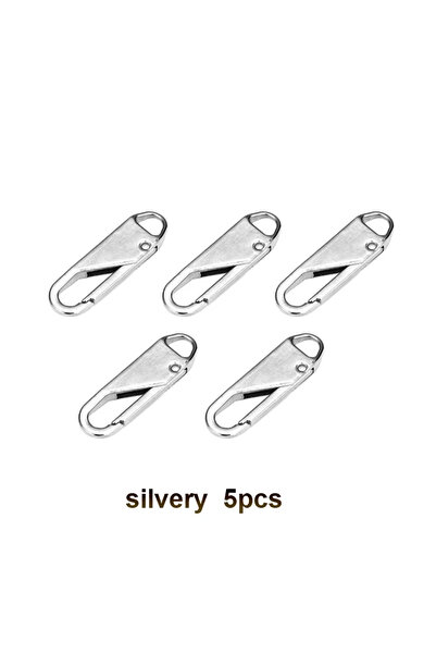 Choice3 3.7cm 1.45in silvery 5pcs Universal Instant Zipper Repair Kit Head - ...