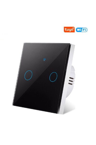 Choice3 مفتاح إضاءة ذكي يعمل باللمس من Tuya EU، أسود اللون، مزود بلوحة زجاجية...