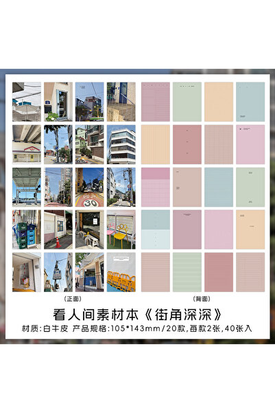 Choice1 A 40sheets Kawaii Ins Landscape Illustration Tearable Notes Material ...