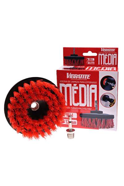 Choice4 1 Pcs Red 5 Inch Drill Cleaning Brush 1/3 Pcs with M14 Drill Attachme...