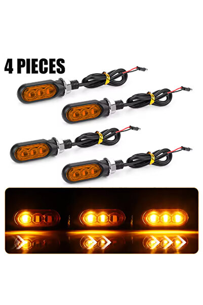 Choice5 4pcs Amber NLpearl 2/4Pcs Motorcycle 3LED Turn Signals Directional In...