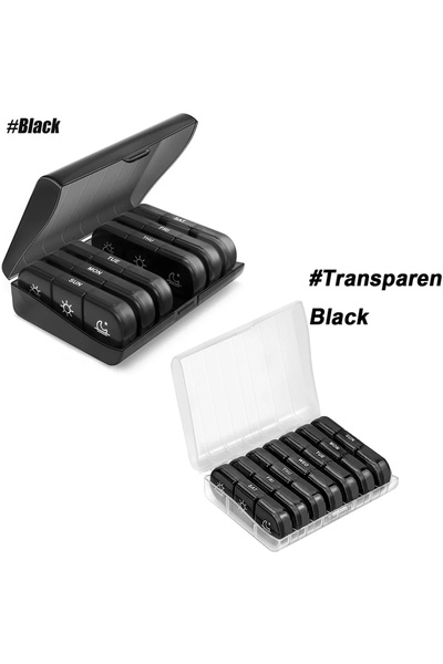 Choice5 2pcs-b Weekly Pill Box 7 Days Portable Pill Box 7 Days with 3 Separat...