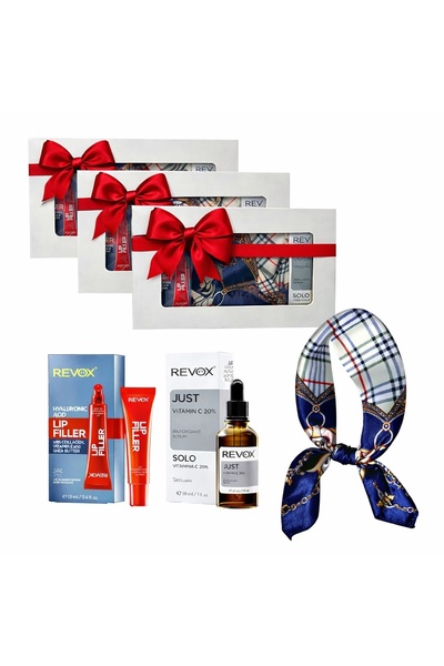 Revox 3 x Elysa Set – Lip Filler 12ml, Vitamin C Serum 20% 30ml, Scarf