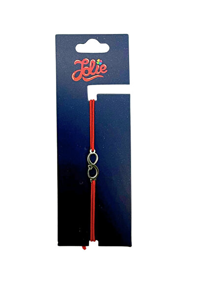 OEM Brățară din inox argintiu cu șnur roșu pentru copii, model Infinit , regl...