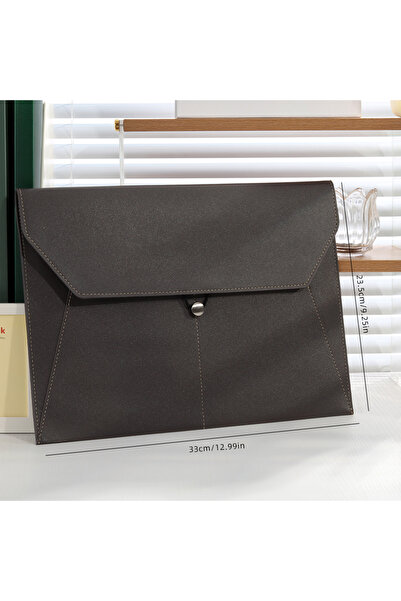 choice2 Black A4 Business Leather File Bag Multi-function Clamping Waterproof...