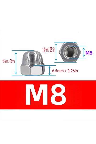 Choice1 صواميل مخروطية الشكل من الفولاذ المقاوم للصدأ DIN1587-M8-10 قطع، مصنو...